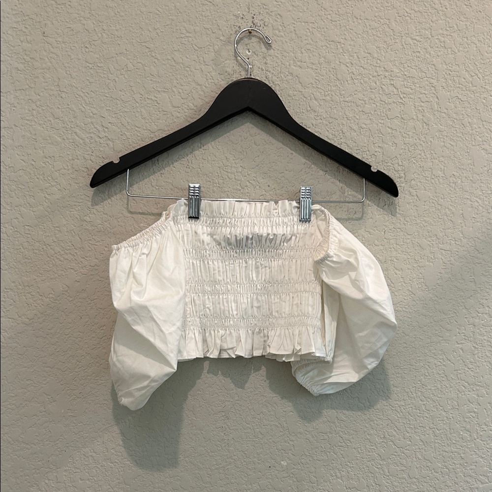 Lulu's Elegant Cream Off-Shoulder Top